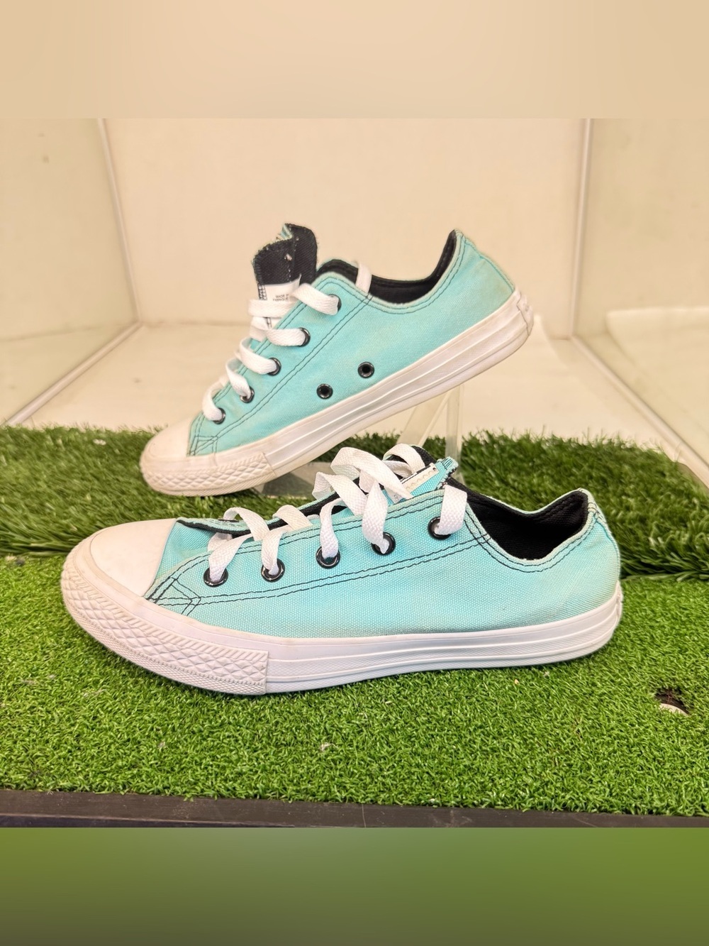 Converse Aqua/Turquoise Low-Top Canvas Sneakers with White Laces